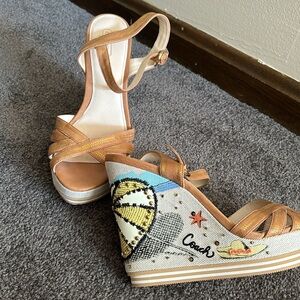 Coach platform sandals new without box size 8.5